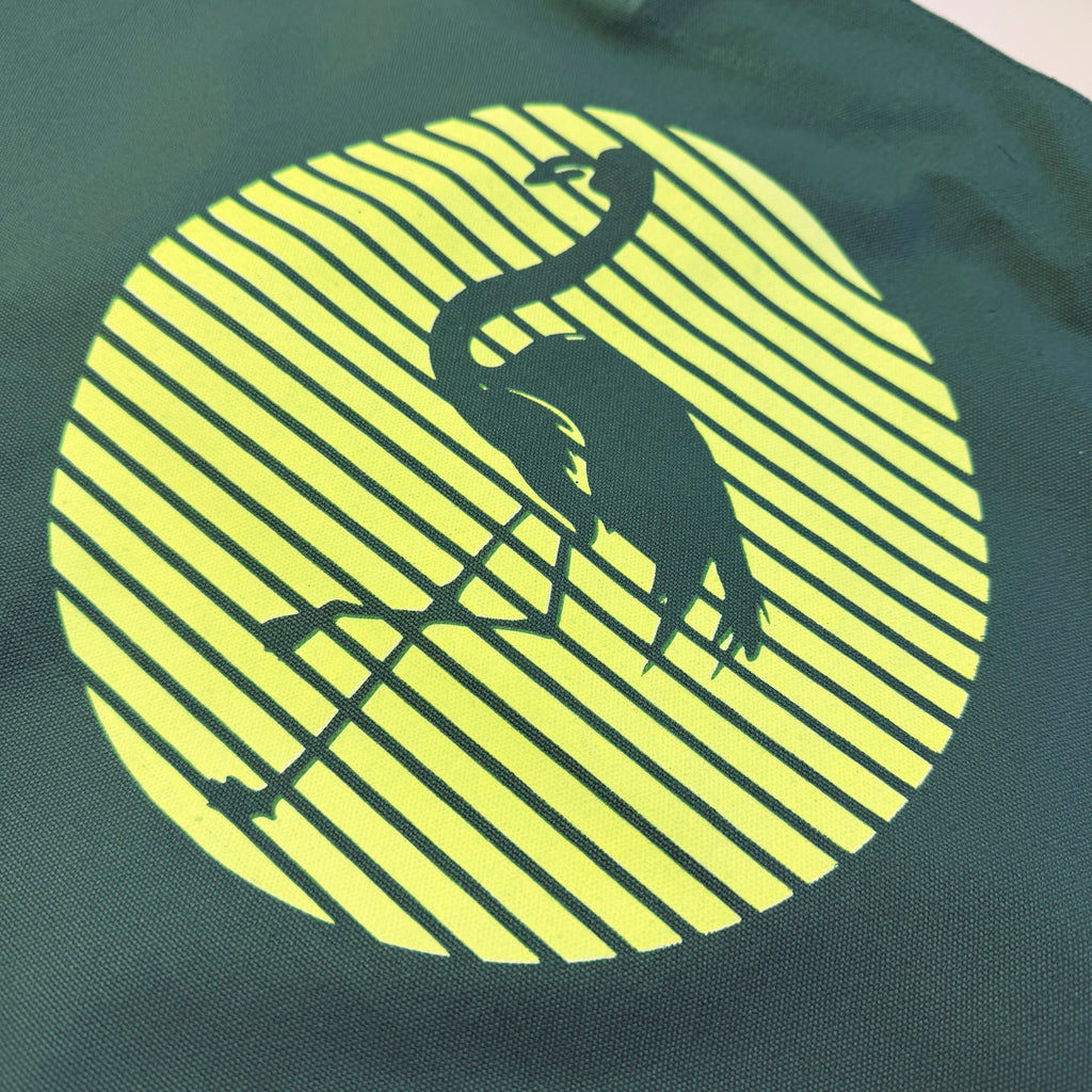 Beach Bag FLAMINGO Dusty Green & Neon Gelb Detail