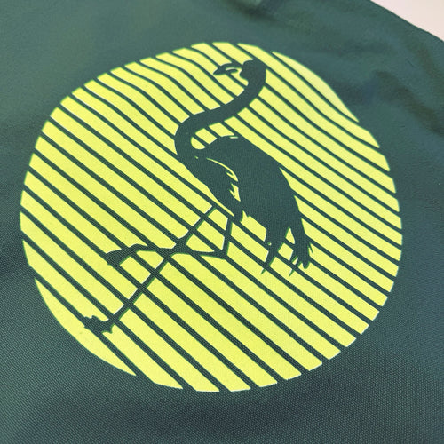 Beach Bag FLAMINGO Dusty Green & Neon Gelb Detail