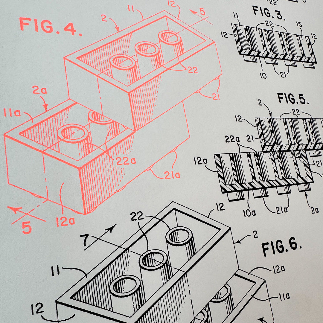 Print LEGO Patent Neon Orange