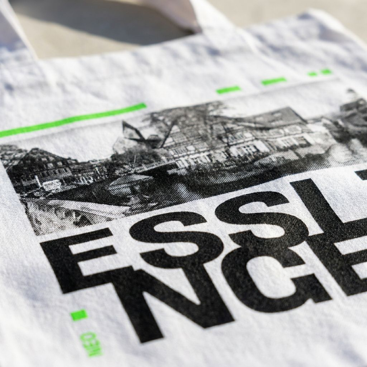 Essingen Tote Bag Neon Grün Detail