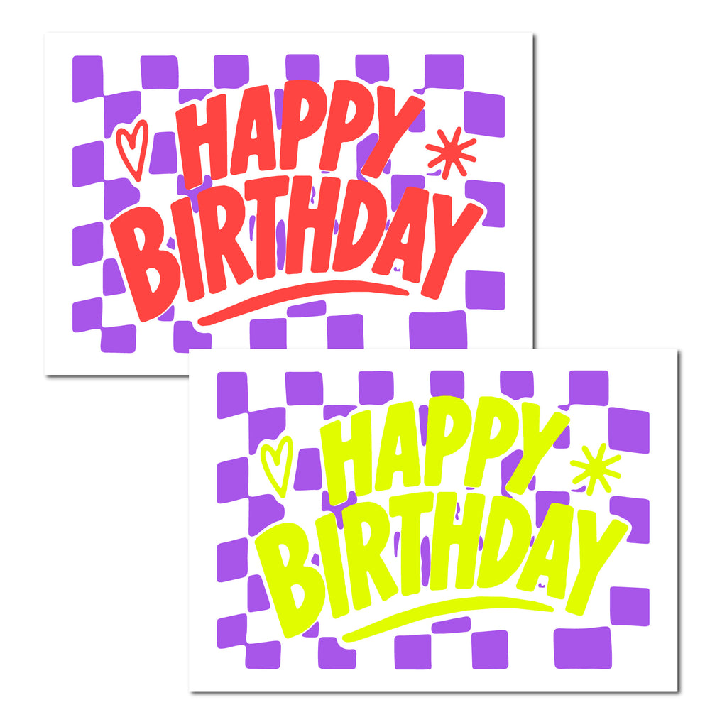 Happy Birthday Karte neon