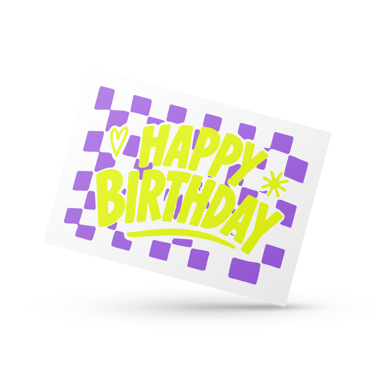 Happy Birthday Karte neongelb