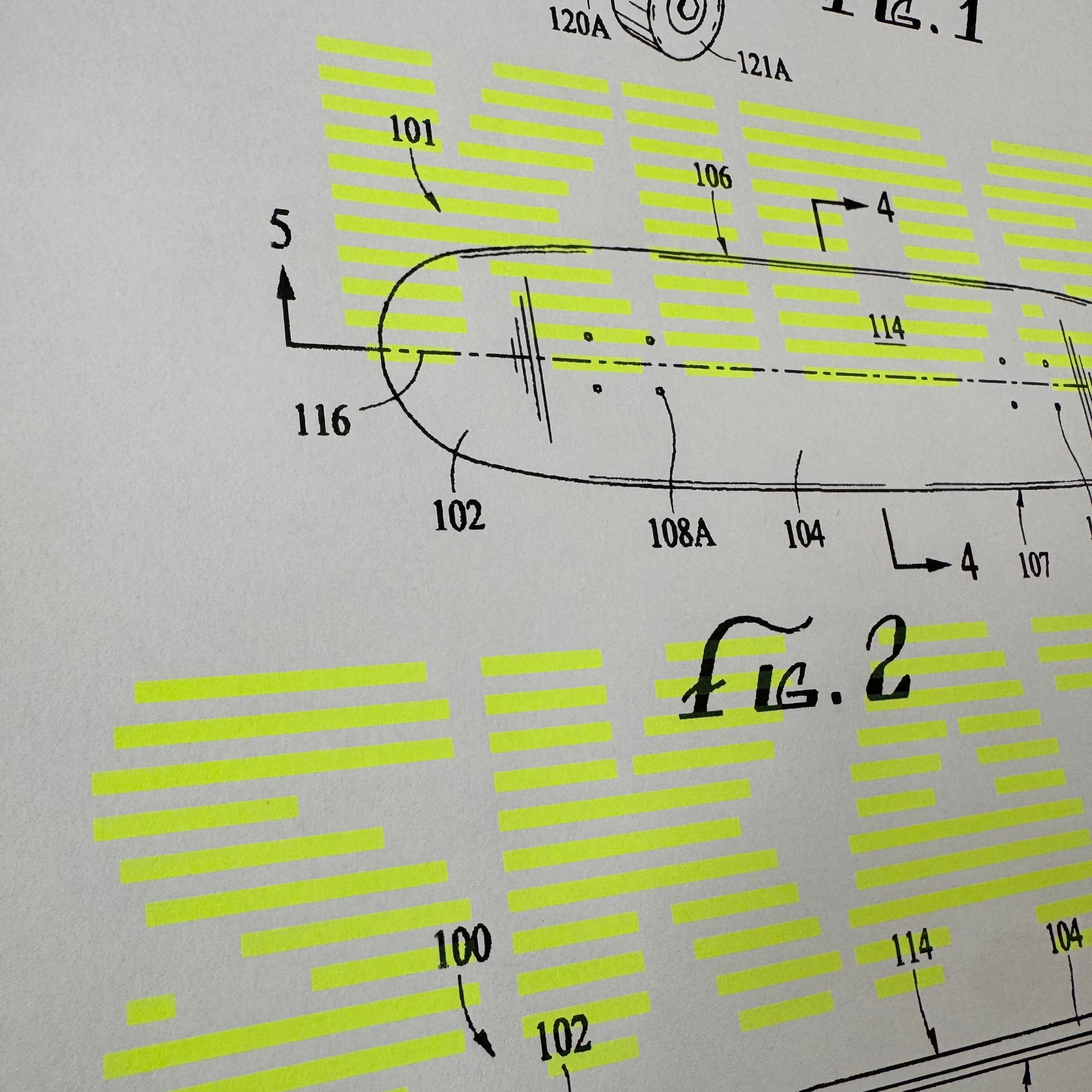 Print Skateboard Neon Gelb Detail