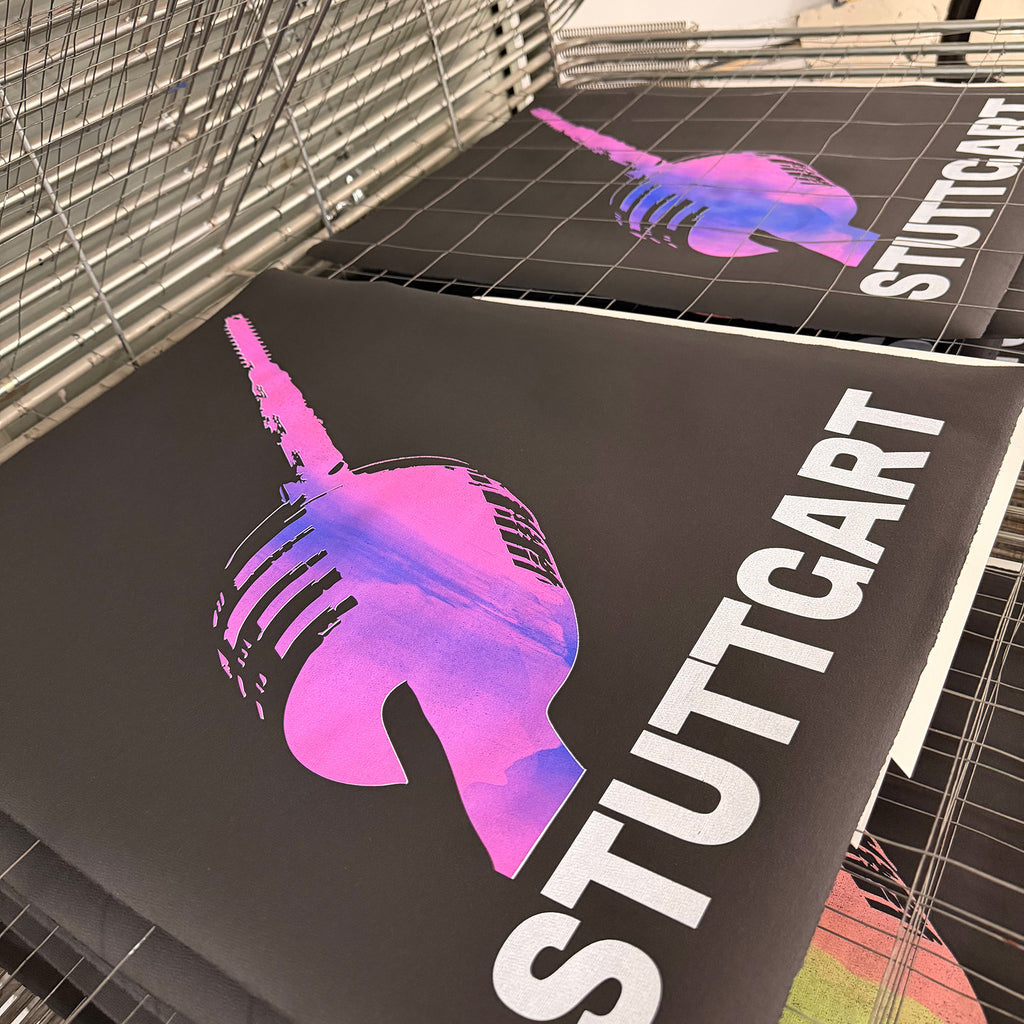Print Stuttgart Fernsehturm NIGHT EDITION neon Limited Detail