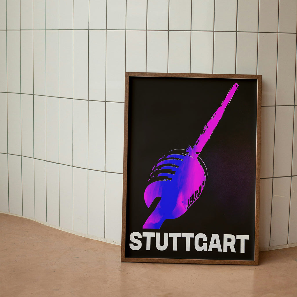Print Stuttgart Fernsehturm NIGHT EDITION Limited Neon