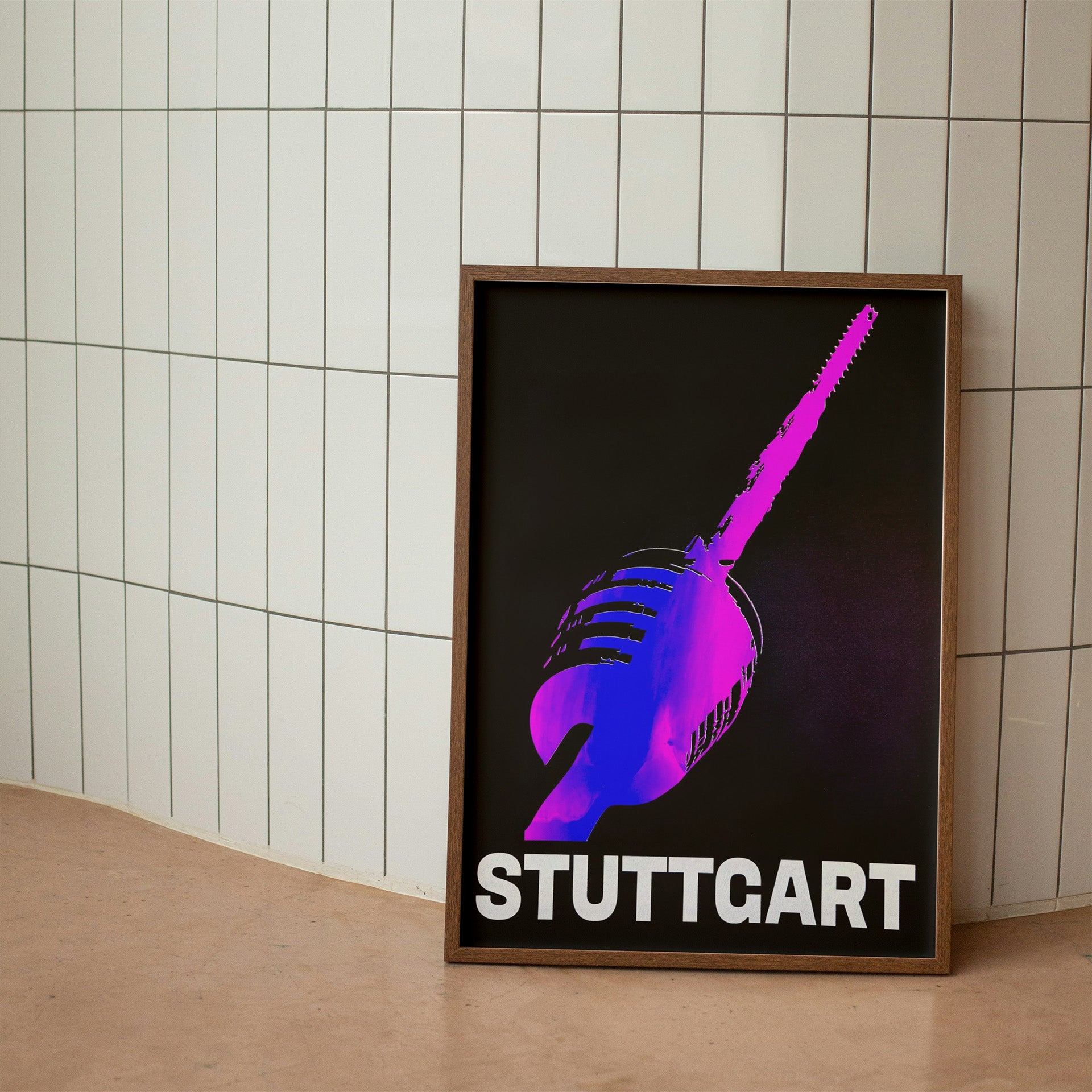 Print Stuttgart Fernsehturm NIGHT EDITION Limited Neon