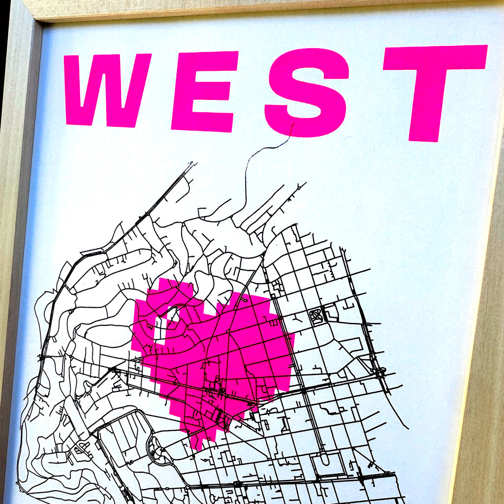 WEST LIEBE DIN A4 Print Pixelherz Neon Pink