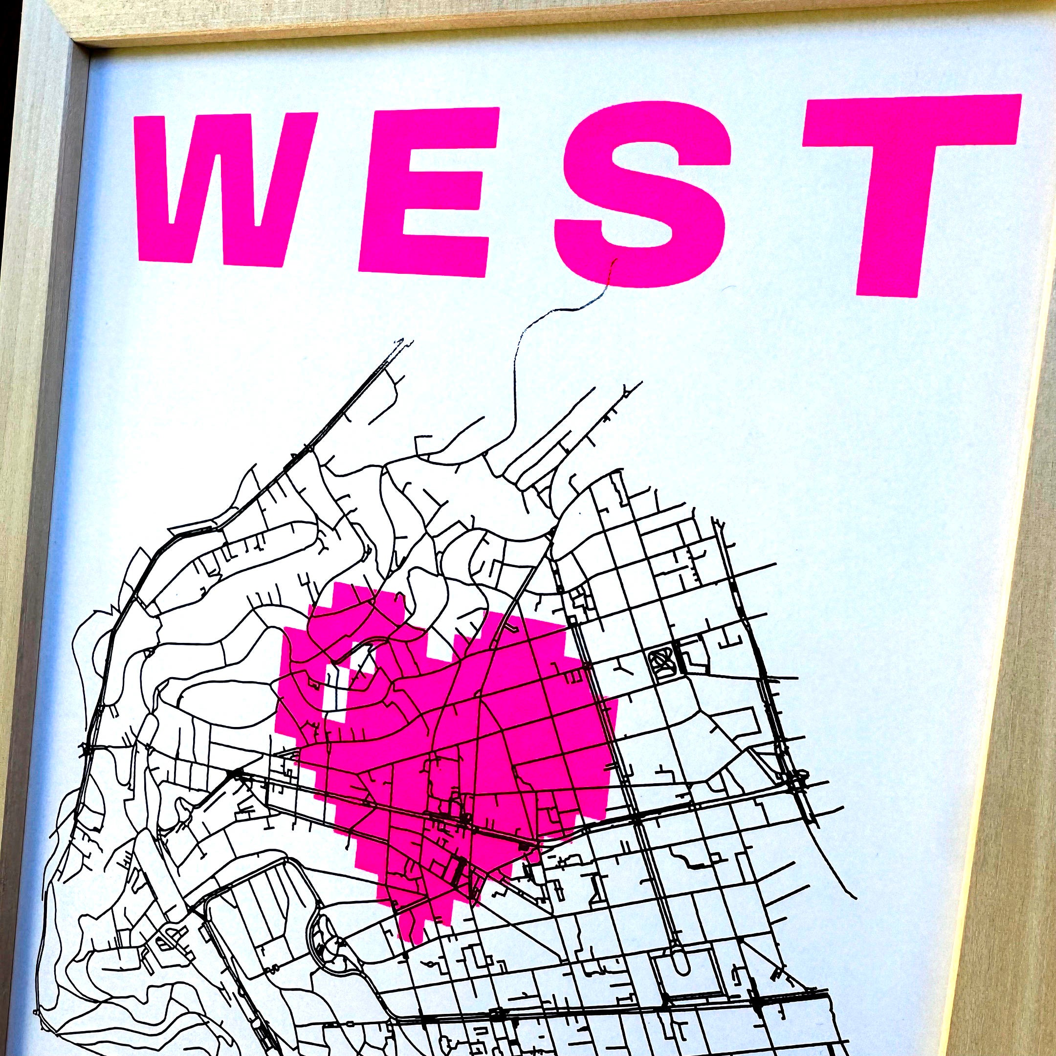 WEST LIEBE DIN A4 Print Pixelherz Neon Pink