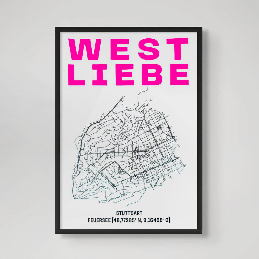 WEST LIEBE Print Feuersee DIN A3 Neon Pink