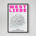 WEST LIEBE Print Feuersee DIN A3 Neon Pink