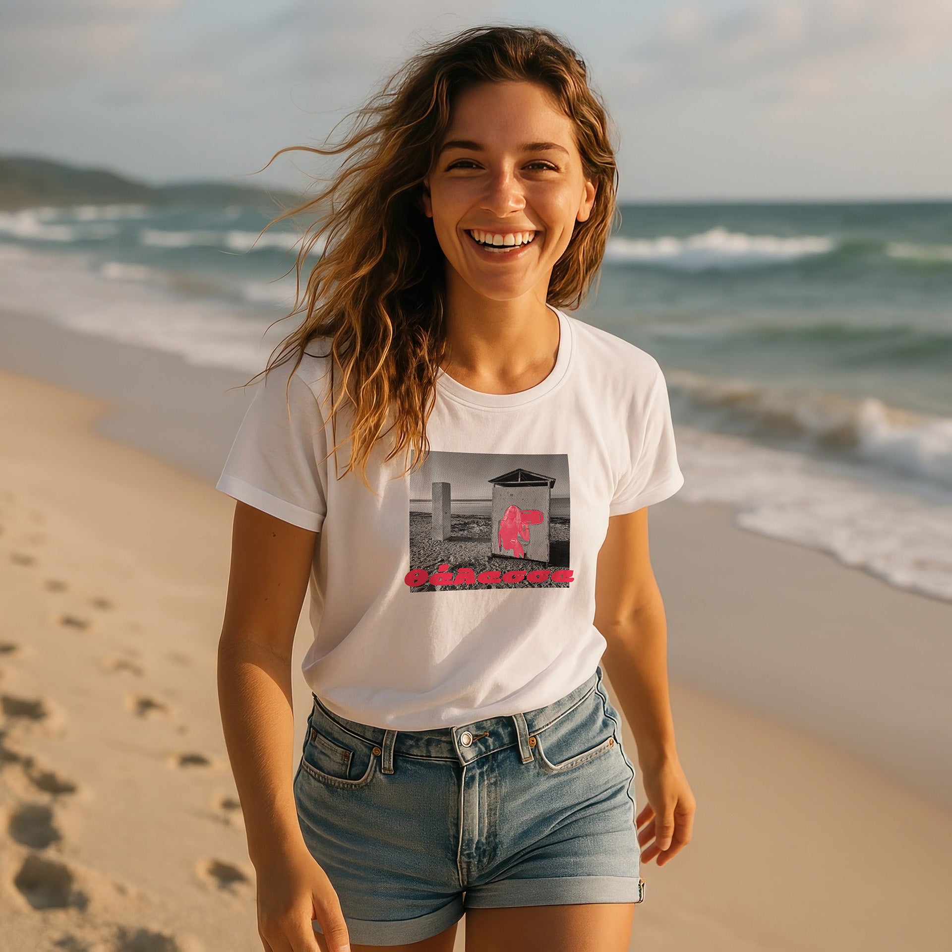 T-Shirt Damen Thalassa Neon Rot