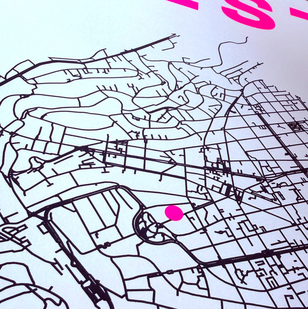 WEST LIEBE - deine individuelle Karte - Markierungspunkt neon pink