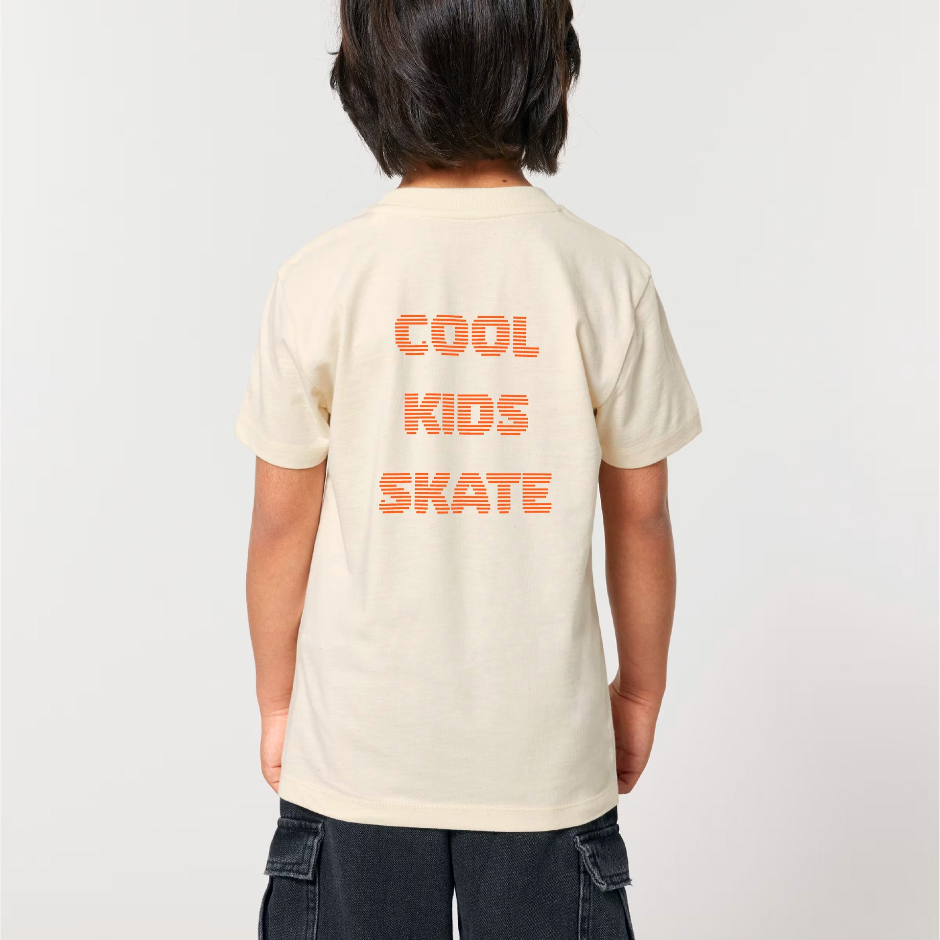 Kids T-Shirt COOL KIDS SKATE Neon Orange Rücken