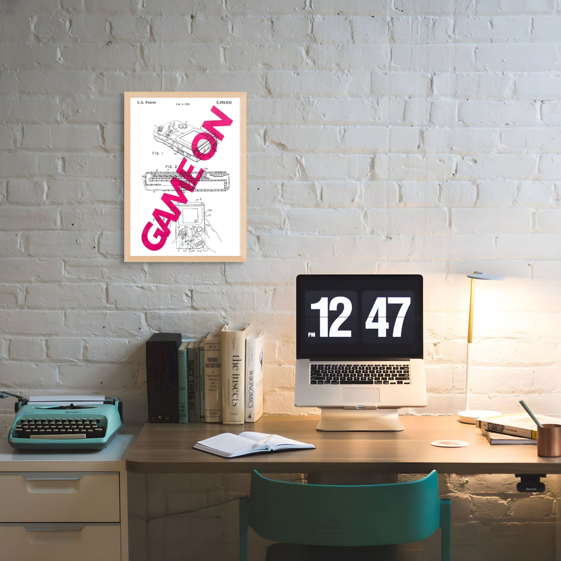 Print Patentzeichnung – Game Boy "GAME ON" weinrot