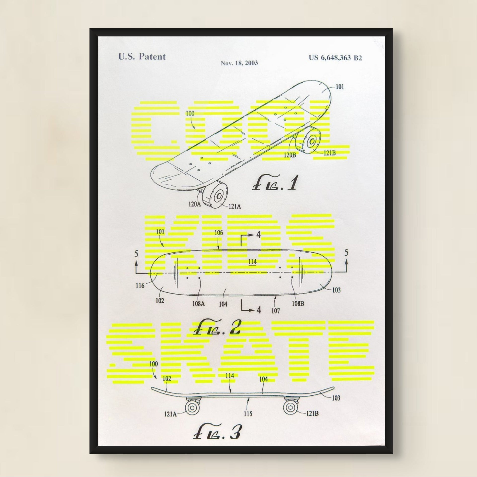 Print COOL KIDS SKATE Neon Gelb