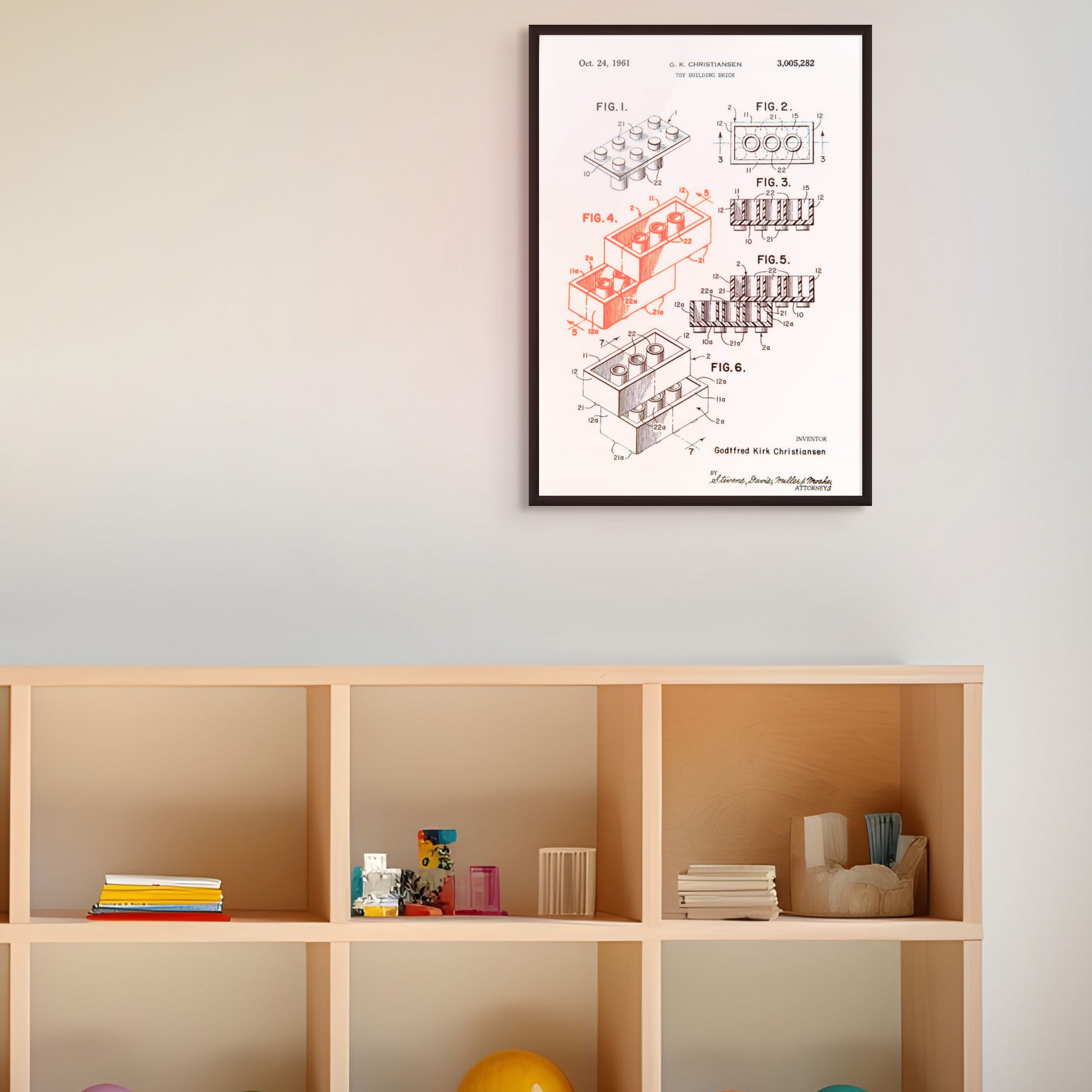 Siebdruck LEGO Patent Neon Orange