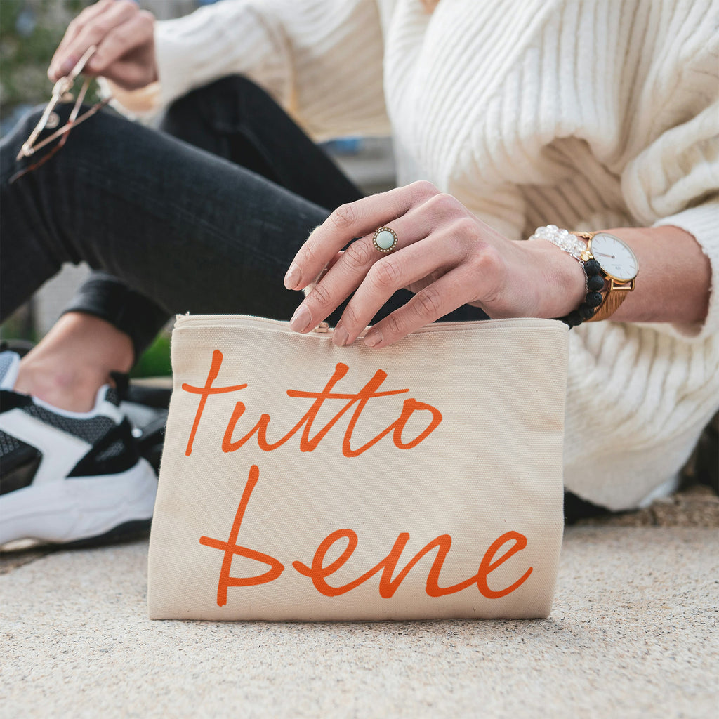 tutto bene – Canvas Täschchen Neon Orange