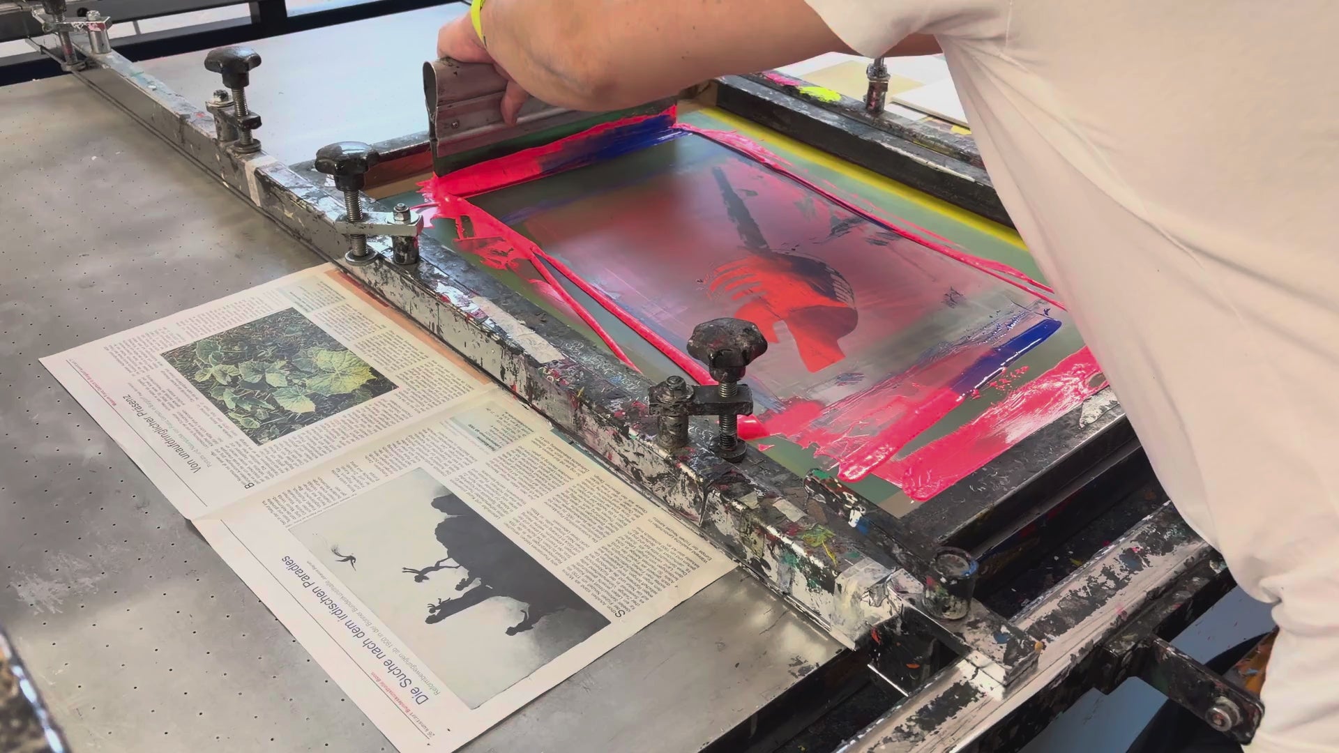 Stuttgart Fernsehturm Limited Print Neon Siebdruck Herstellung